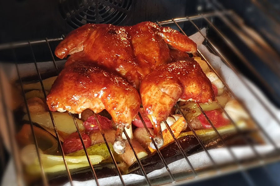 Тауық етін пеште пісіру