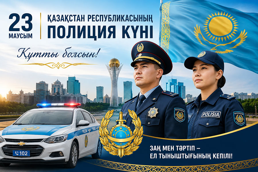 23 маусым – Қазақстан Республикасы Полиция күніне арналған құттықтау